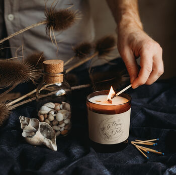 Cosy Wood Crackle Wick Sea Of Calm Soy Candle, 5 of 9