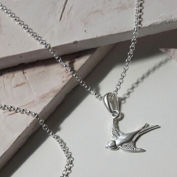 Sterling Silver Swallow Necklace, 4 of 5