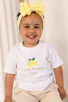 Personalised Lemon 'Two Sweet' Second Birthday T Shirt, 2 of 7