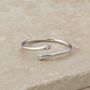 Sterling Silver Adjustable Birthstone Open Ring, thumbnail 4 of 9