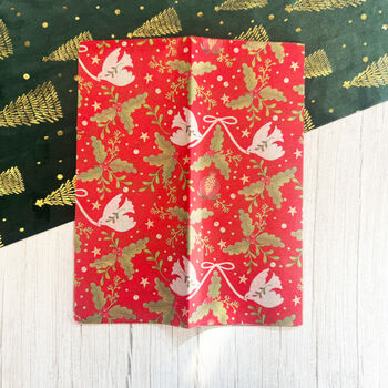 Folklore Red Christmas Tissue Paper Festive Four Sheet Set, 2 of 4