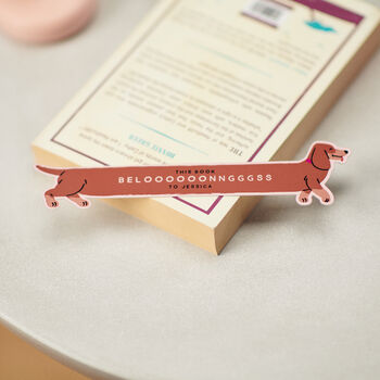 Personalised Metal Sausage Dog Bookmark, 4 of 7