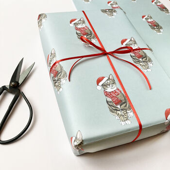 Brown Tabby Cat Christmas Wrapping Paper, 2 of 3