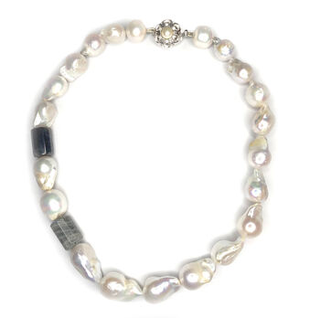 Baroque Pearls And Labradorite Necklace, 2 of 3