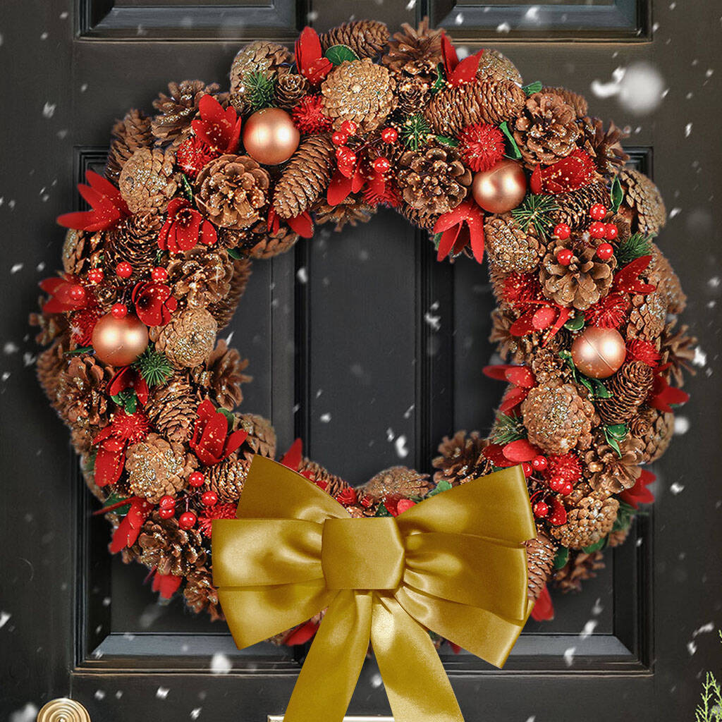 Canterbury Giant Luxury Christmas Wreath With Bow, 1 of 7