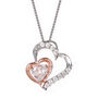 Emily And Ophelia Double Heart Cubic Zirconia Pendant, thumbnail 1 of 4