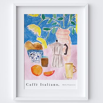 Caffè Italiano Coffee Art Print Watercolour Poster, 2 of 2