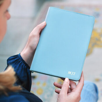 Personalised Monogram Leather Bound Notebook, 3 of 8