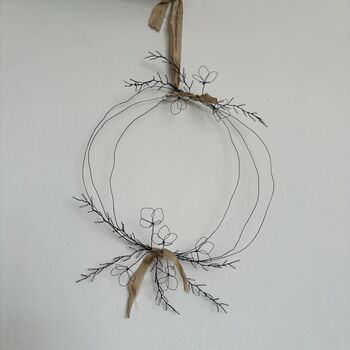 Handmade Wire Hanging Botanical Wreath, 2 of 11