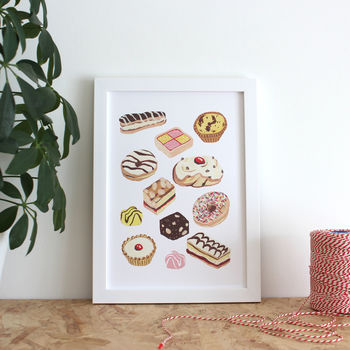 Cakes A4 Giclee Print, Great British Bake Print, 4 of 6