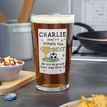 Personalised Simply The Best Football Beer Glass, 3 of 3