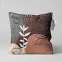 Brown And Green Cushion Cover With Abstract Face, thumbnail 1 of 7