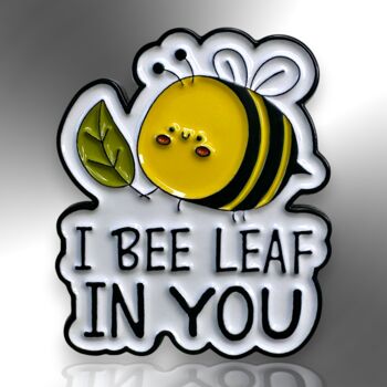 I Bee Leaf In You Supportive Enamel Pin Badge, 3 of 8