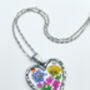 Heart Necklace With Forgetmenot Flowers In Gold Or Silver, thumbnail 4 of 11