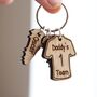Personalised “Daddy’s Team” Football Shirt Keyring – Custom Engraved Gift For Dad, thumbnail 4 of 4