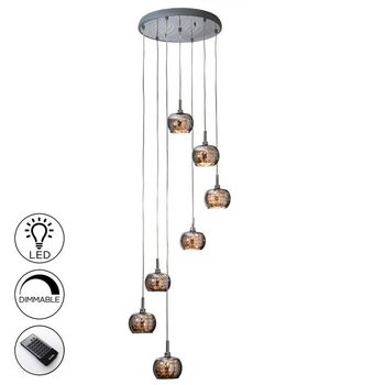 Seven Light Dimmable Spiral Crystal Ceiling Pendant, 2 of 2