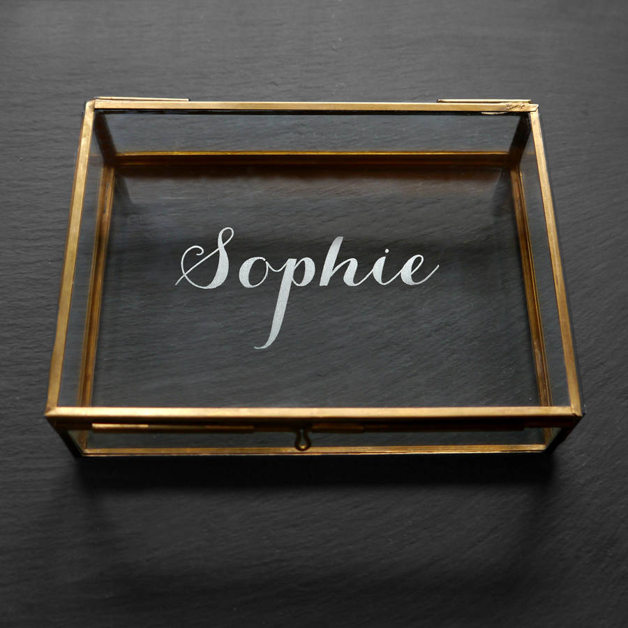 personalised rectangular glass keepsake box by maria allen boutique