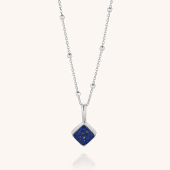 Lapis September Birthstone Necklace Sterling Silver, 4 of 7