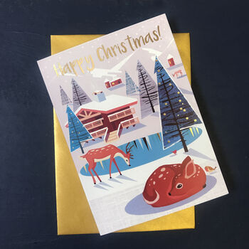 Cosy Deer Christmas Card, 2 of 4