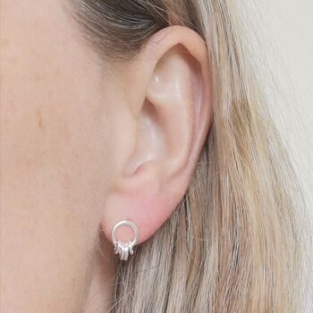 Sterling Silver 50th Birthday Circle Earrings, 2 of 5
