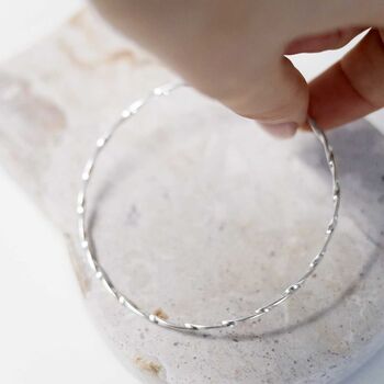 Sterling Silver Fine Twisted Bangle, 8 of 9