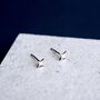 Sterling Silver Dainty Star Stud Earrings, thumbnail 2 of 8