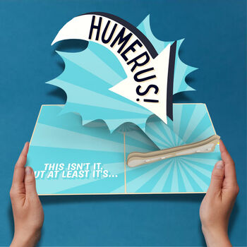 'Humerus' Pop Up Card! Punny 'Dad Joke' With 3D Bone, 9 of 11