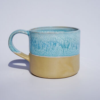 Handmade Large Ceramic Oasis Double Glazed Blue Mug, 8 of 10