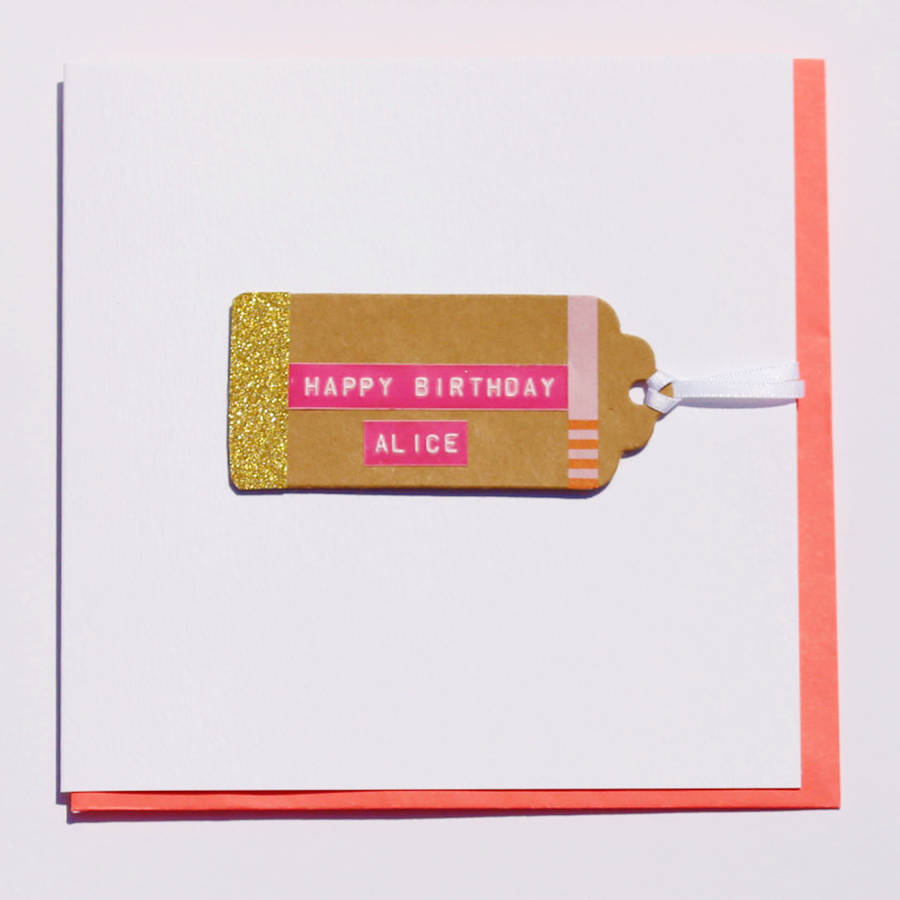 birthday gift tag card by buttongirl designs