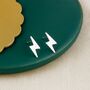 Tiny Sterling Silver Lightning Bolt Stud Earrings, thumbnail 6 of 9