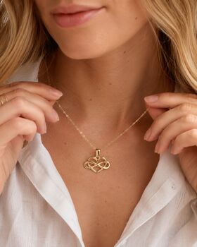 Wedding Gift For Mum, Personalised Heart Infinity Necklace, 10 of 12
