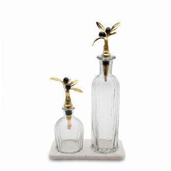 Olive Collection Oil And Vinegar Decanter Set, 2 of 2