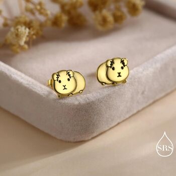 Cute Guinea Pig Stud Earrings In Sterling Silver, 3 of 10