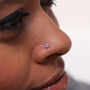 Sterling Silver Andralok Nose Stud With 3mm Crystal, thumbnail 4 of 8