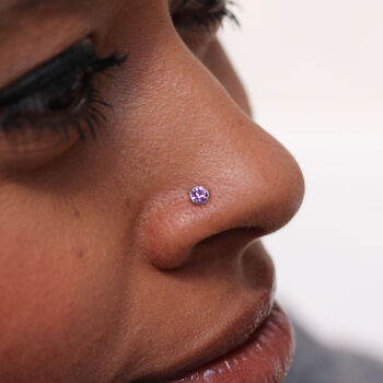 Sterling Silver Andralok Nose Stud With 3mm Crystal, 4 of 8