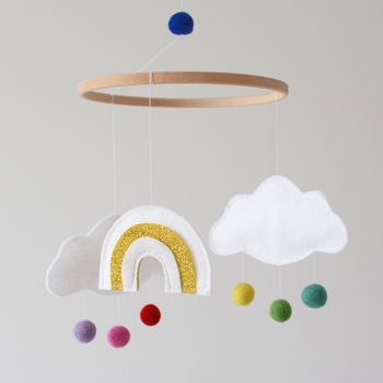 Personalised Rainbow And Cloud Baby Mobile, 7 of 11