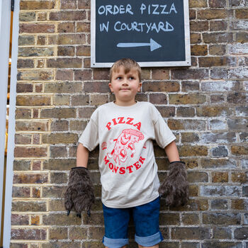 Pizza Monster Boys' Slogan T Shirt, 3 of 4