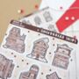 Gingerbread Shops Christmas Sticker Sheet, thumbnail 3 of 4