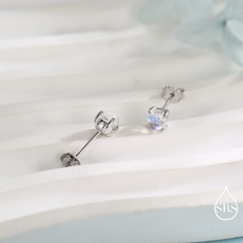 Sterling Silver Mermaid Crystal Tiny Stud Earrings, 4 of 12