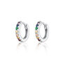 Huggie Hoop Earrings With Rainbow Stones, thumbnail 2 of 8