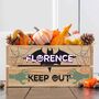 Personalised Pine Halloween Crate – Keep Out, thumbnail 2 of 2