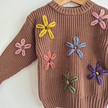 Hand Embroidered 'Flower' Baby And Toddler Jumper, 7 of 11