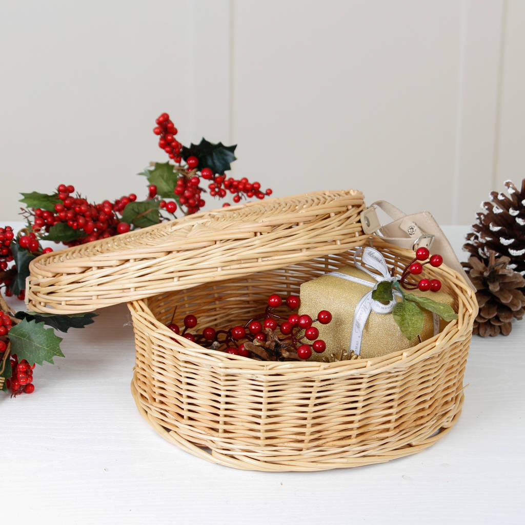 medium wicker hat box gift hamper box by dibor