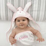 Personalised Pink Bunny Hooded Baby Towel, thumbnail 4 of 7