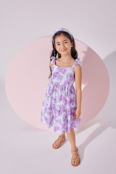 Bodrum Girls Cotton Dress With Matching Hairband, 2 of 7