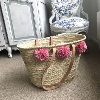 Large Shopping Handmade Bag || Pom Poms Of Your Choice, 9 of 11