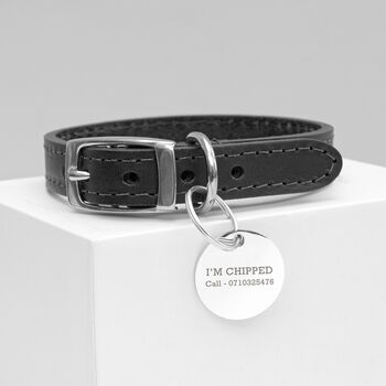 Personalised Classic Leather Dog Collar With Tag, 4 of 12