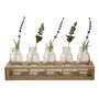Wooden Tray With Five Glass Milk Bottle Vases, thumbnail 2 of 4