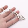 Silver Metal Treble Clef Musical Note Key Ring, thumbnail 2 of 3