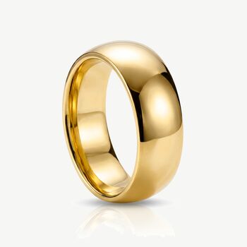 Thick Solid Dome Ring Smooth Band In 18k Gold, 2 of 3